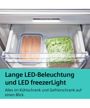 SIEMENS KG39NAIBT iQ500 Kühlgefrierkombination (B, 129 kWh, 2030 mm hoch, Inox-antifingerprint)