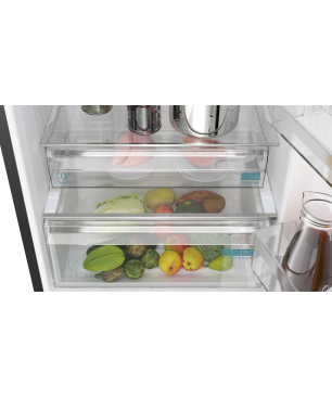 SIEMENS KG49NXXCF iQ300 Kühlgefrierkombination (C, 178 kWh, 2030 mm hoch, BlackSteel)