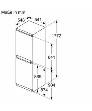 SIEMENS KI85NNFF0 iQ100 Kühlgefrierkombination (F, 298 kWh, 1772 mm hoch, Nicht zutreffend)