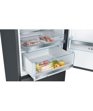BOSCH KGE398XBA Serie 6 Kühlgefrierkombination (B, 119 kWh, 2010 mm hoch, Edelstahl schwarz)