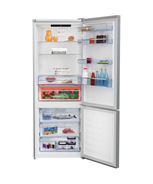 BEKO RCNE560E50ZXPN Kühlgefrierkombination (D, 243 kWh, 1920 mm hoch, Edelstahl-Look)
