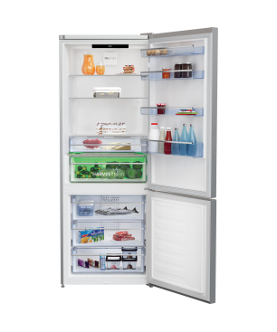 BEKO RCNE560E50ZXPN Kühlgefrierkombination (D, 243 kWh, 1920 mm hoch, Edelstahl-Look)