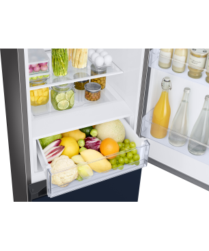 SAMSUNG RL34A6B0D41/EG Bespoke Kühlgefrierkombination (D, 204 kWh, 1853 mm hoch, Glam Navy)