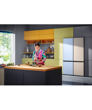 SAMSUNG RL34A6B0D41/EG Bespoke Kühlgefrierkombination (D, 204 kWh, 1853 mm hoch, Glam Navy)