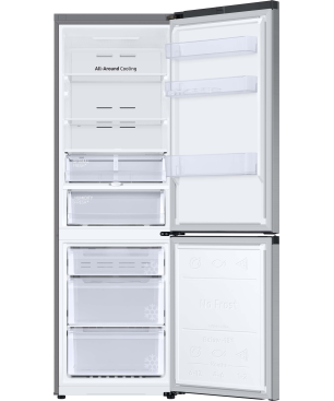 SAMSUNG RL34T603DSA Kühlgefrierkombination (D, 204 kWh, 1853 mm hoch, Edelstahl Look)