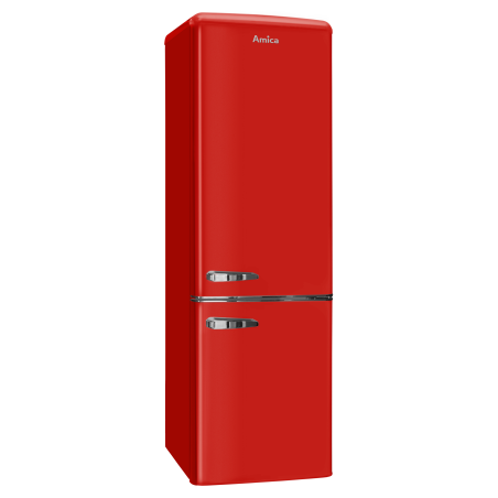 AMICA KGCR 387 100 R Retro Edition Kühlgefrierkombination (E, 201,85 kWh, 1810 mm hoch, Rot)