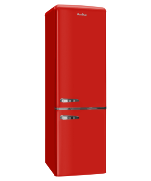 AMICA KGCR 387 100 R Retro Edition Kühlgefrierkombination (E, 201,85 kWh, 1810 mm hoch, Rot)