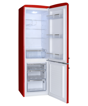 AMICA KGCR 387 100 R Retro Edition Kühlgefrierkombination (E, 201,85 kWh, 1810 mm hoch, Rot)