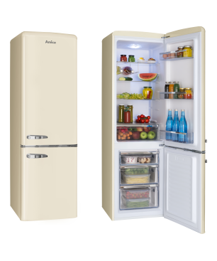 AMICA KGCR 387 100 B Retro Edition Kühlgefrierkombination (E, 201,85 kWh, 1810 mm hoch, Beige)