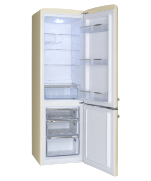 AMICA KGCR 387 100 B Retro Edition Kühlgefrierkombination (E, 201,85 kWh, 1810 mm hoch, Beige)