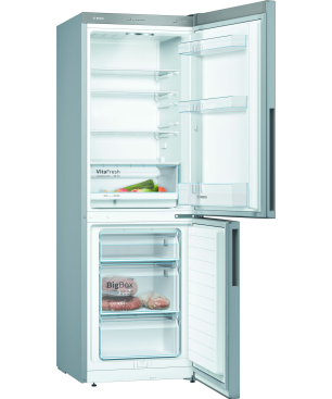 BOSCH KGV 332 LEA Kühlgefrierkombination (E, 228 kWh, 1760 mm hoch, Edelstahl-Optik)