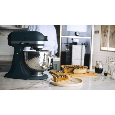 KITCHENAID 5KSM156QPEPP Küchenmaschine Pebbled Palm/Silber gesteppt...