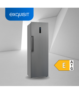 EXQUISIT KS360-V-HE-040E inoxlook-az Kühlschrank (118,00 kWh/Jahr, E, 1850 mm hoch, Edelstahloptik)