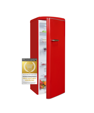 EXQUISIT RKS325-V-H-160F rot Kühlschrank (128,00 kWh/Jahr, F, 1440 mm hoch, Rot)