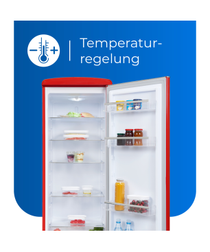 EXQUISIT RKS325-V-H-160F rot Kühlschrank (128,00 kWh/Jahr, F, 1440 mm hoch, Rot)