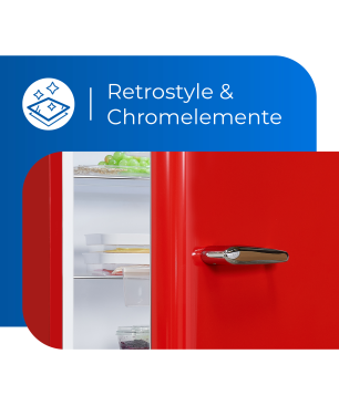 EXQUISIT RKS325-V-H-160F rot Kühlschrank (128,00 kWh/Jahr, F, 1440 mm hoch, Rot)