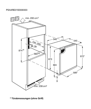 AEG SKB588E1AE Kühlschrank (E, 881 mm hoch, Weiß)