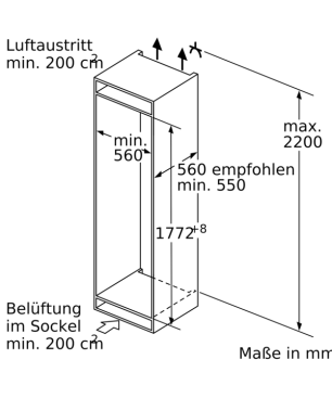 SIEMENS KI82LADE0 Kühlschrank (E, 1772 mm hoch, k. A.)