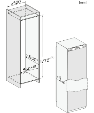 MIELE K 7744 E Kühlschrank (E, 1770 mm hoch, Weiß)