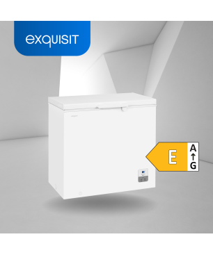 EXQUISIT GT200-HE-010E weiss Gefriertruhe (E, 195,00 kWh/Jahr, 182,0 Liter, 842 mm hoch)