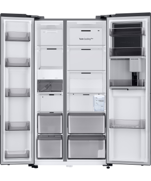 SAMSUNG RH69B8021B1/EG Side-by-Side (E, 1780 mm hoch, Premium Black Steel/Urban Silver)