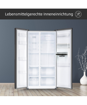 CHIQ FSS559NEI42D Side-by-Side (323 kWh/Jahr, E, 177,00 cm hoch, Schwarz)