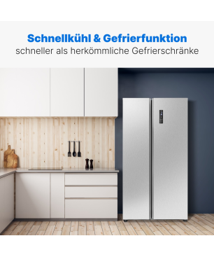 BOMANN SBS 7344 Side-by-Side (E, 177 cm hoch, Silber)