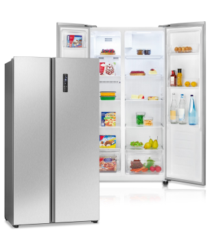 BOMANN SBS 7344 Side-by-Side (E, 177 cm hoch, Silber)