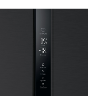 HAIER HSR3918ENPB Kühl-Gefrierkombination Side by Side (317 kWh/Jahr, E, 177,5 cm hoch, Schwarz)