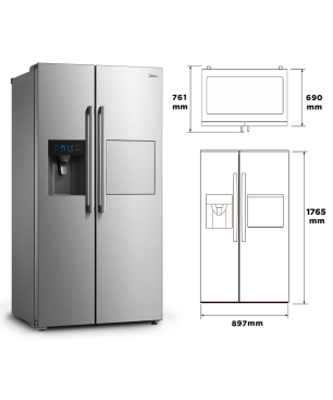 MIDEA KS-EIX 6.23 Kühl-/Gefrierkombination (E, 1765 mm hoch, Inox)