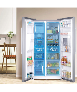 MIDEA KS-EIX 6.23 Kühl-/Gefrierkombination (E, 1765 mm hoch, Inox)