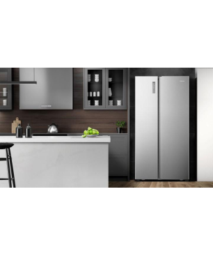 HISENSE RS677N4BIE Side-by-Side (E, 1786 mm hoch, Edelstahl-Imitation)