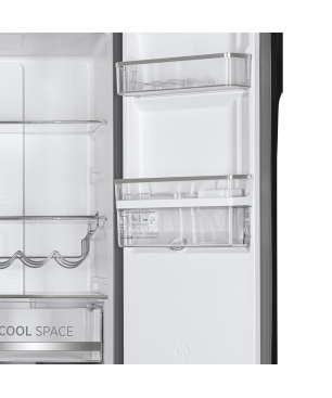 HOOVER HSC818EXWD Kühl-Gefrierkombination Side-by-Side (E, 183 cm hoch, Edelstahl)