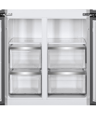 HOOVER HSC818EXWD Kühl-Gefrierkombination Side-by-Side (E, 183 cm hoch, Edelstahl)