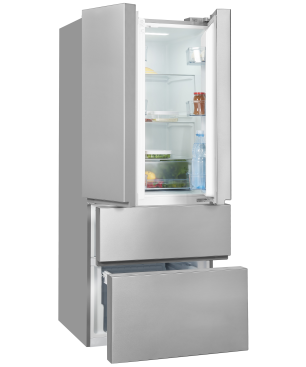 EXQUISIT FD430-140-030F inoxlook Kühlgefrierkombination (281,08 kWh/Jahr, F, 1810 mm hoch, Edelstahloptik)