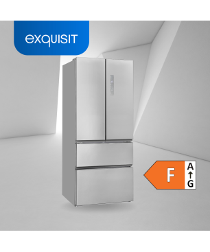 EXQUISIT FD430-140-030F inoxlook Kühlgefrierkombination (281,08 kWh/Jahr, F, 1810 mm hoch, Edelstahloptik)
