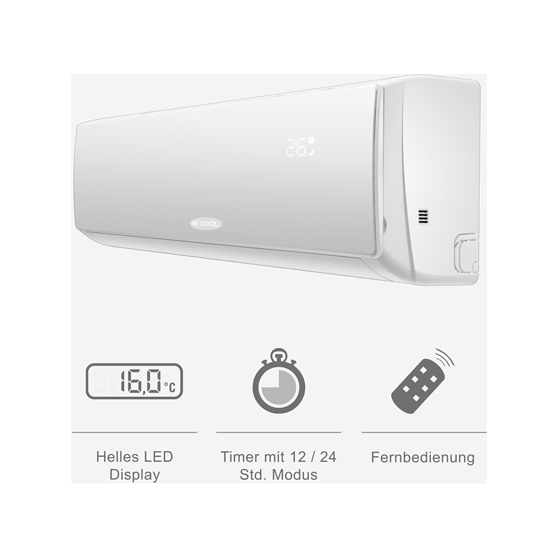 BECOOL BCP18SK2101QW Premium inkl. Vollinstallation Split Klimagerä...