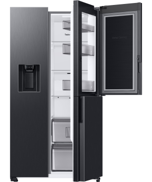 SAMSUNG RH68B8521B1/EG Side-by-Side (E, 1780 mm hoch, Premium Black Steel/Urban Silver)