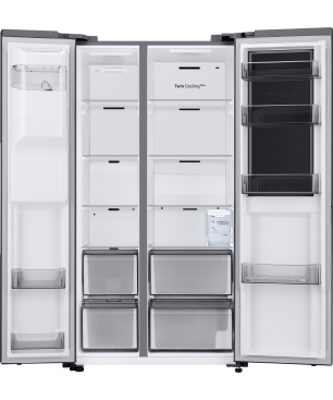 SAMSUNG RH68B8521B1/EG Side-by-Side (E, 1780 mm hoch, Premium Black Steel/Urban Silver)