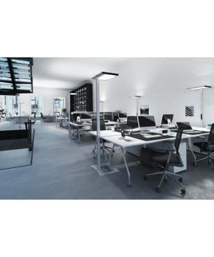 LUCTRA Vitawork 17 Sym. Dimmbar Stehleuchte, Silber/Schwarz