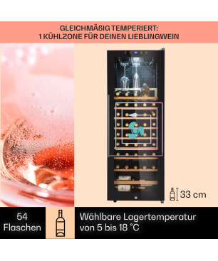 KLARSTEIN Barossa 54 Uno Weinkühlschrank (EEK G, Schwarz)