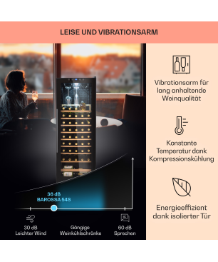 KLARSTEIN Barossa 54 Uno Weinkühlschrank (EEK G, Schwarz)