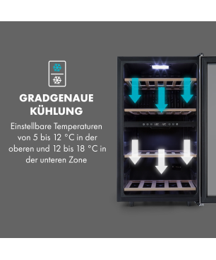 KLARSTEIN Vinamour 45D Weinkühlschrank (EEK G, Edelstahl)
