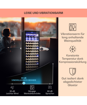 KLARSTEIN Vinovilla Grande 165 Weinkühlschrank (EEK G, Schwarz)