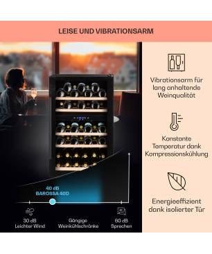 KLARSTEIN Barossa 40 Duo Weinkühlschrank (EEK G, Schwarz)