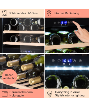 KLARSTEIN Barossa 40 Duo Weinkühlschrank (EEK G, Schwarz)