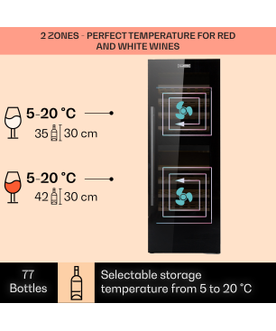 KLARSTEIN Barossa 77 Duo Weinkühlschrank (EEK G, Schwarz)
