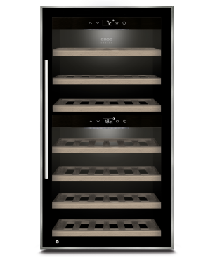 CASO 659 Weinklimaschrank (EEK G, Edelstahl/Schwarz)