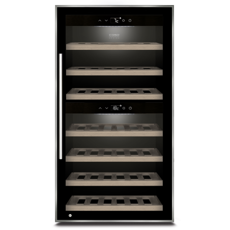 CASO 659 Weinklimaschrank (EEK G, Edelstahl/Schwarz)