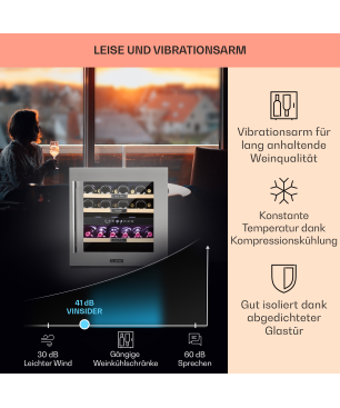 KLARSTEIN Vinsider 36 Weinkühlschrank (EEK G, Edelstahl)